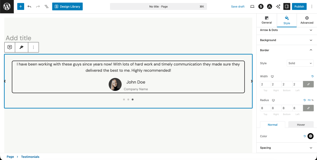 Set Bordering Styles In Testimonials 1024x518