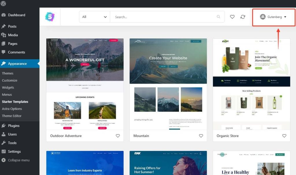 Choose Spectra Starter Sites View