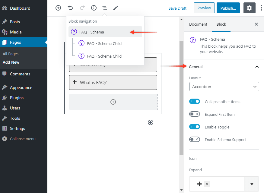 FAQ Schema General Settings