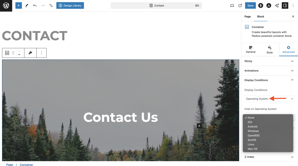 operating system options for hiding blocks