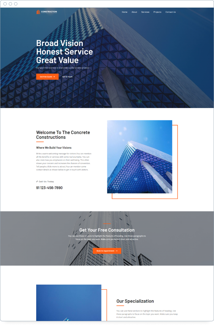 Business websites with Spectra