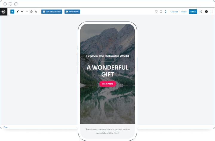 Mobile responsive page