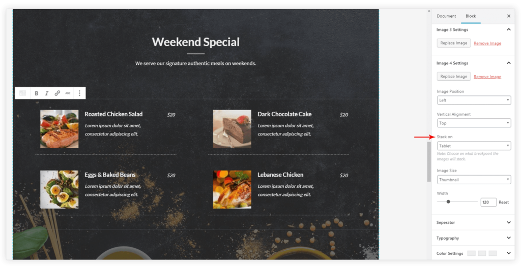 menu responsive