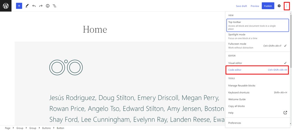 Move to classic editor
