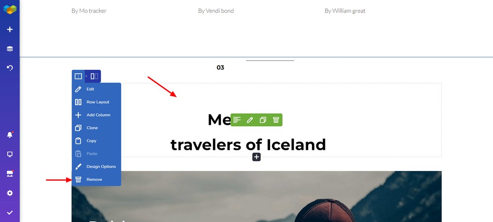 Remove blocks Visual Composer