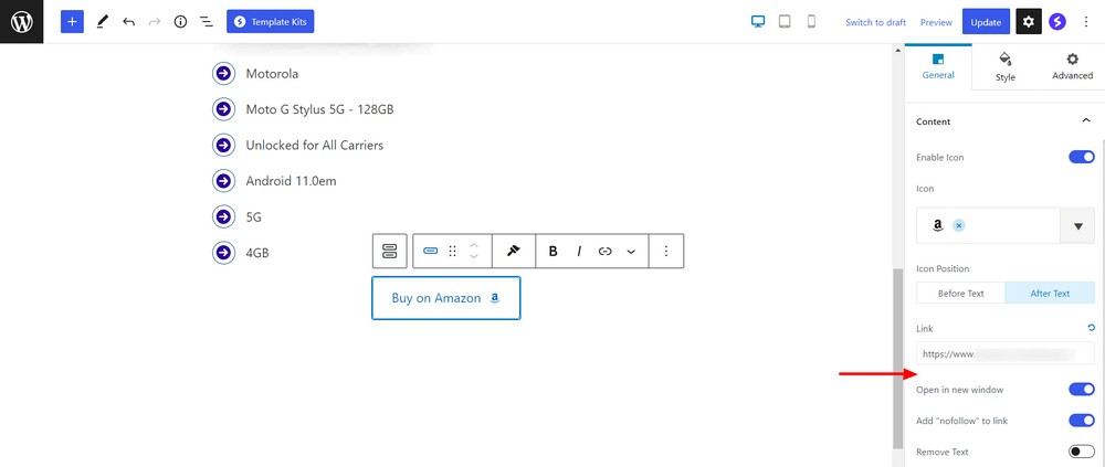 Manage button content