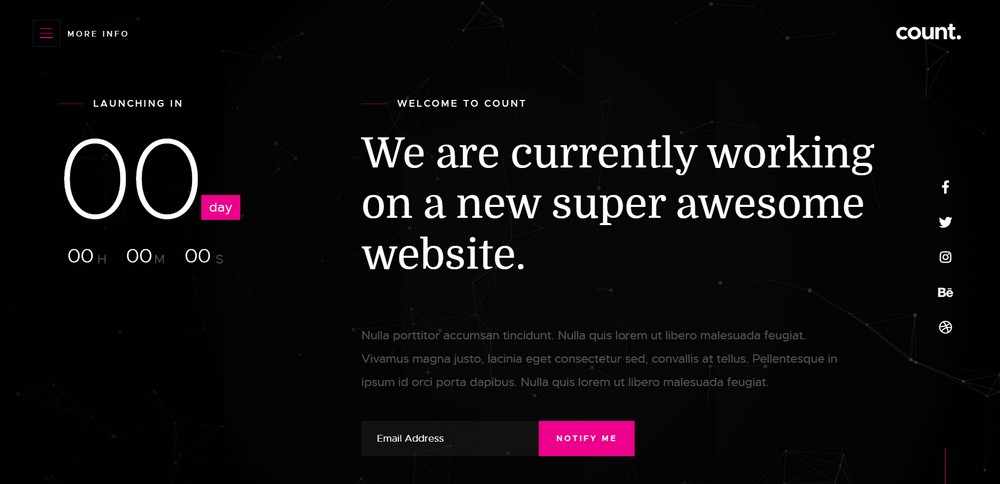 Count coming soon template