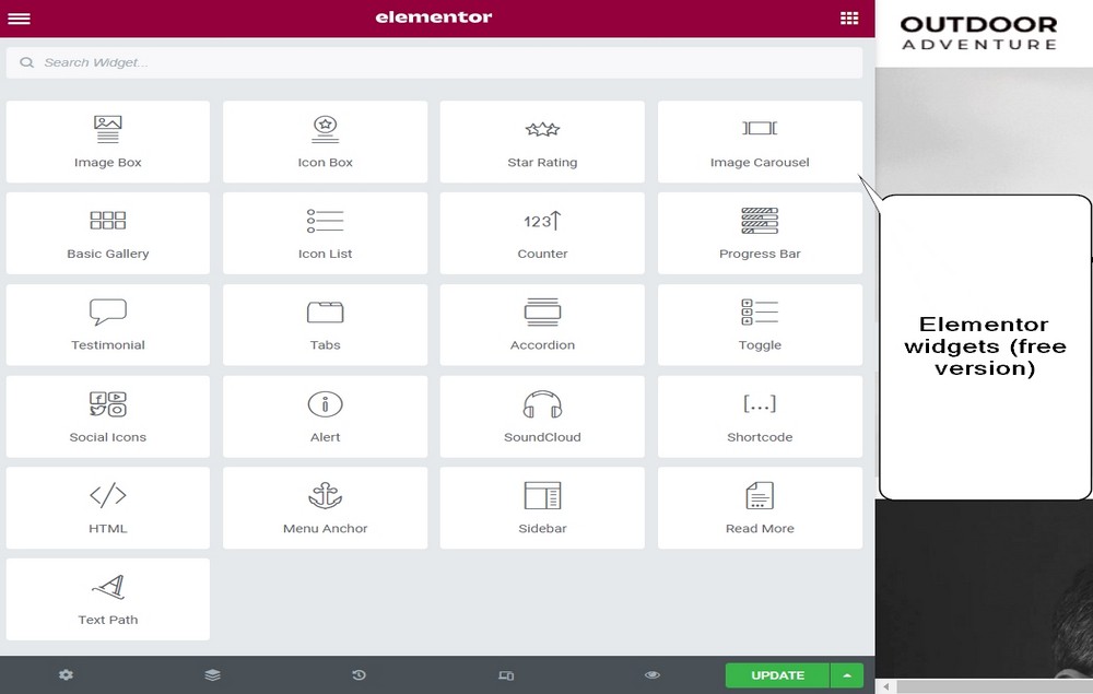 elementor basic widgets