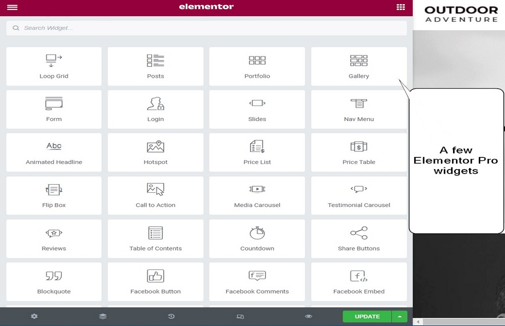 elementor pro widgets