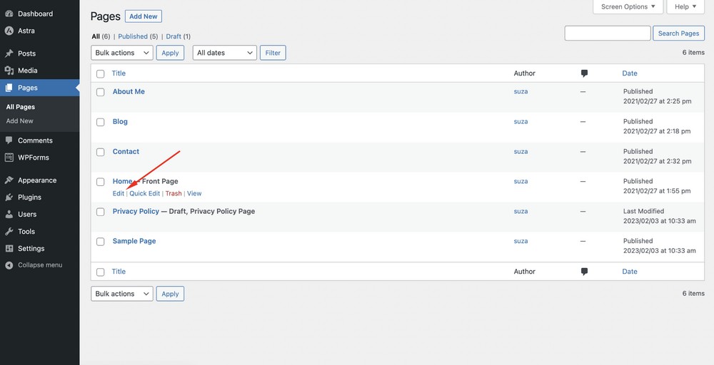 Select the Edit option