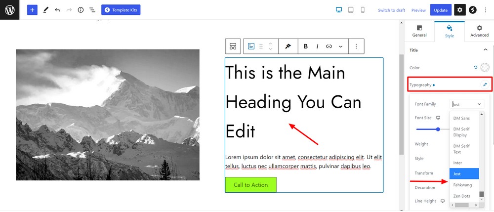 Spectra added new Typography 