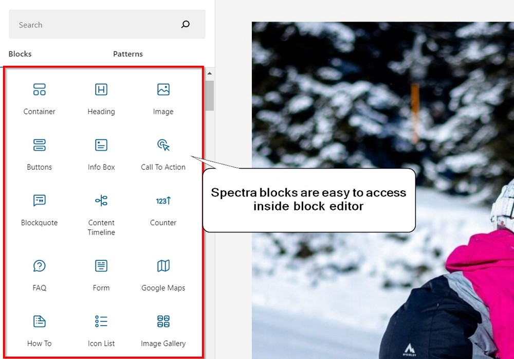 spectra blocks easily accessible
