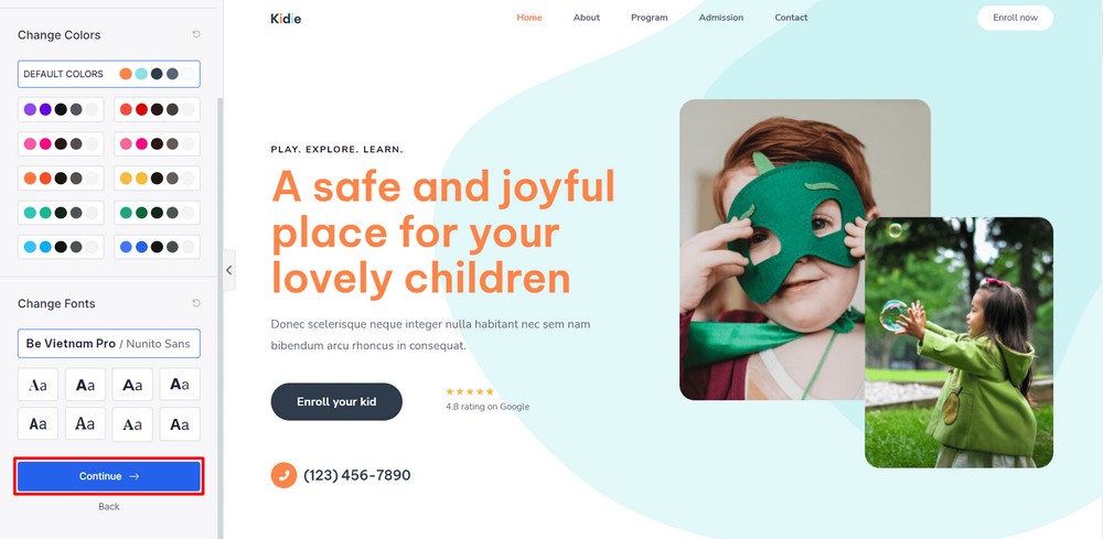 Change website color and fonts