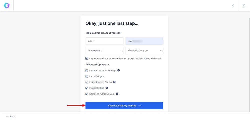 Fill newsletter form