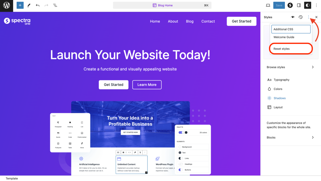 reset global styling