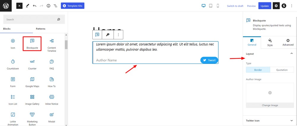 Spectra blockquote block