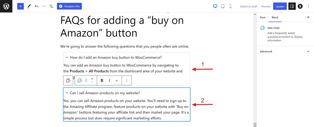 Add questions and answers