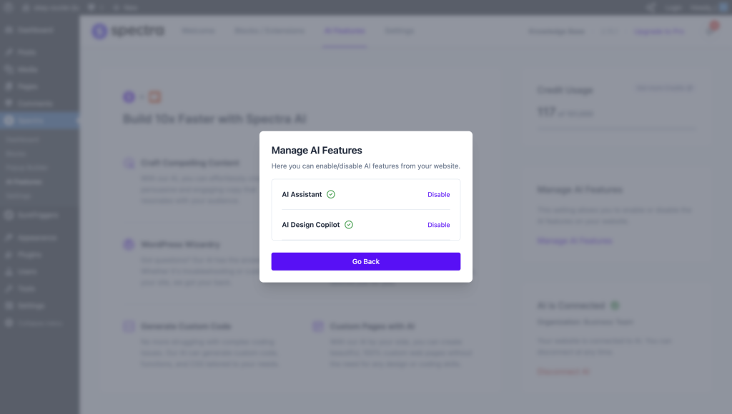 enable/disable ai features