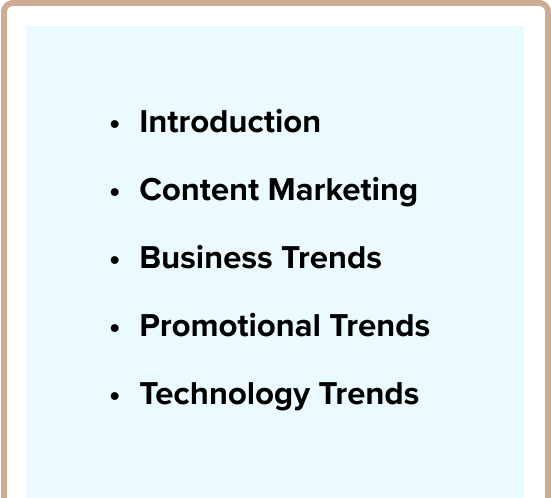 Table of Content Legacy Improved User Experience Benefits Table Of Content
