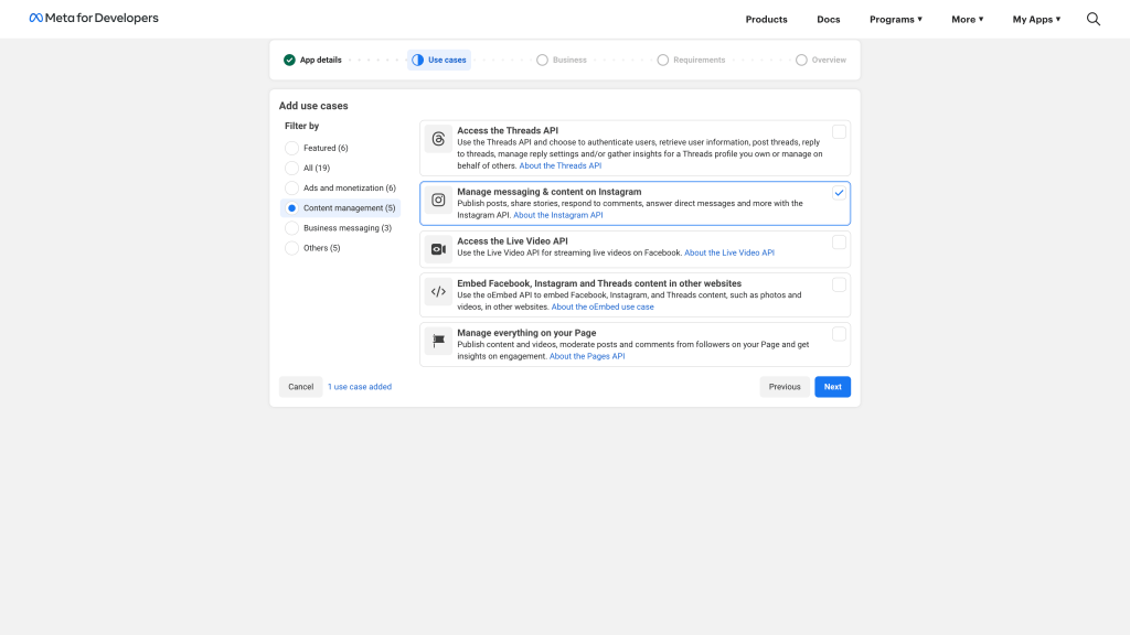 Create Meta App Step 2 Use Cases 1024x576