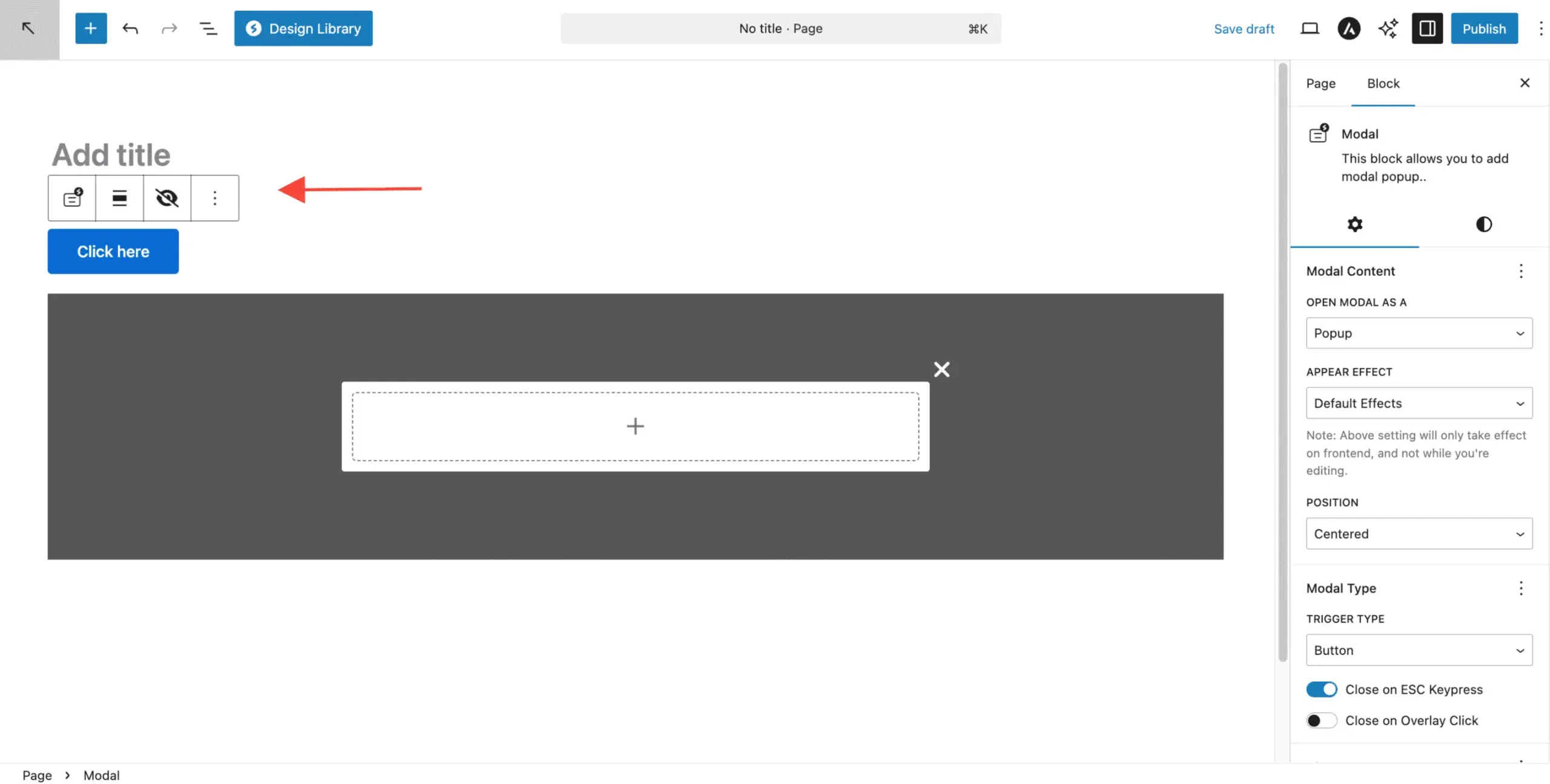 Modal Block Toolbar Options Scaled