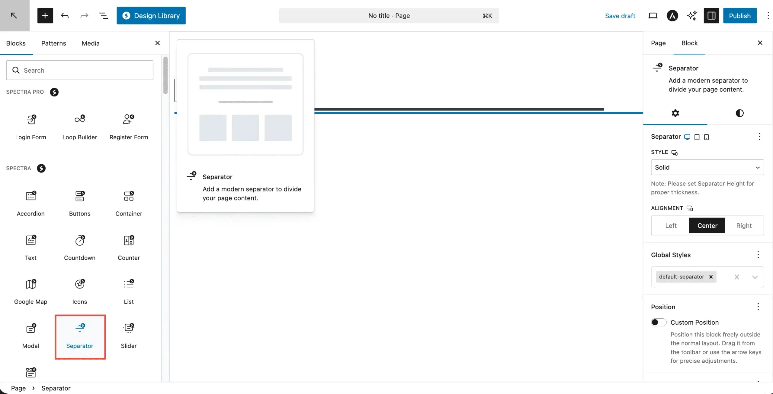 How To Add Separator Block Scaled